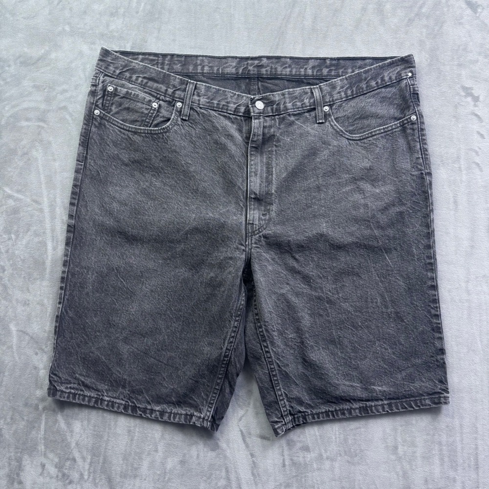 Levis 505 Regular Fit Denim Shorts Mens W46 Washed Black WaterLess 5098